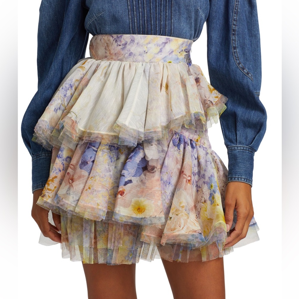 NWT ZIMMERMANN Rhythmic Tiered Miniskirt